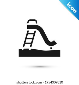 Grey Kid slide icon isolated on white background. Childrens slide.  Vector