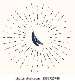 Grey Kidney beans icon isolated on beige background. Abstract circle random dots. Vector Illustration