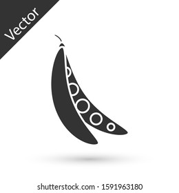 Grey Kidney beans icon isolated on white background.  Vector Illustration