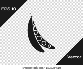 Grey Kidney beans icon isolated on transparent background.  Vector Illustration