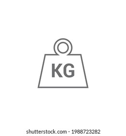 grey kilogram weight icon flat style isolated on white background