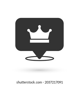 Grey King crown icon isolated on white background.  Vector