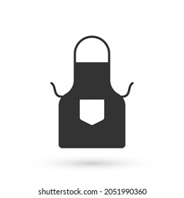 Grey Kitchen apron icon isolated on white background. Chef uniform for cooking.  Vector
