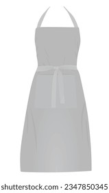 Grey kitchen apron. vector illustration