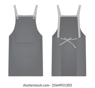 Grey  kitchen apron. vector illustration