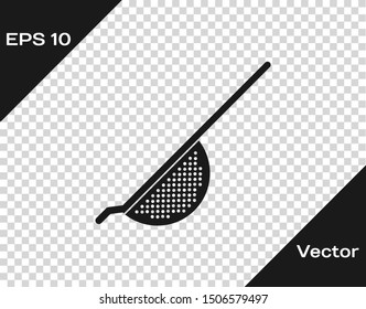 Grey Kitchen colander icon isolated on transparent background. Cooking utensil. Cutlery sign.  Vector Illustration