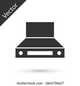 Grey Kitchen extractor fan icon isolated on white background. Cooker hood. Kitchen exhaust. Household appliance. Vector.