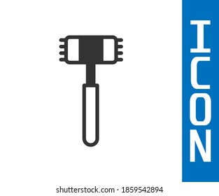 Grey Kitchen hammer icon isolated on white background. Meat hammer.  Vector