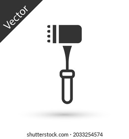 Icono de martillo de la cocina gris aislado en fondo blanco. Martillo de carne.  Vector