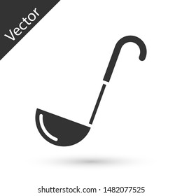 Grey Kitchen ladle icon isolated on white background. Cooking utensil. Cutlery spoon sign.  Vector Illustration