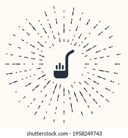 Grey Kitchen ladle icon isolated on beige background. Cooking utensil. Cutlery spoon sign. Abstract circle random dots. Vector