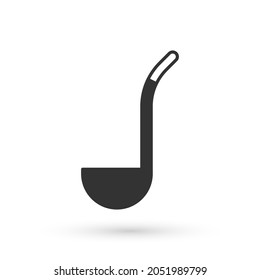 Grey Kitchen ladle icon isolated on white background. Cooking utensil. Cutlery spoon sign.  Vector