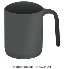 Grey kitchen mug. vector illustration