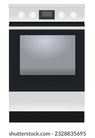 Grey kitchen oven. vector illustration