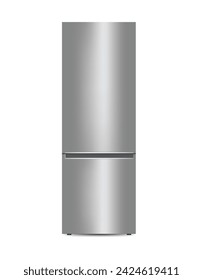 Grey kitchen refrigerator. vector illustration