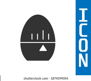 Grey Kitchen timer icon isolated on white background. Egg timer. Cooking utensil.  Vector