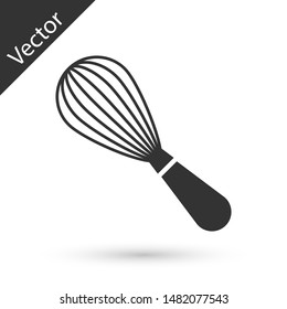 Grey Kitchen whisk icon isolated on white background. Cooking utensil, egg beater. Cutlery sign. Food mix symbol.  Vector Illustration