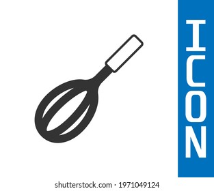 Grey Kitchen whisk icon isolated on white background. Cooking utensil, egg beater. Cutlery sign. Food mix symbol.  Vector