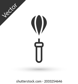 Grey Kitchen whisk icon isolated on white background. Cooking utensil, egg beater. Cutlery sign. Food mix symbol.  Vector