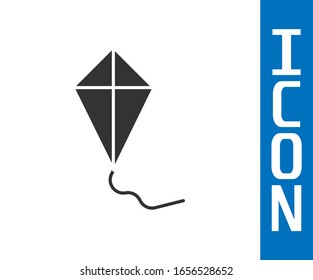 Icono de Cometa gris aislado en fondo blanco.  Ilustración vectorial