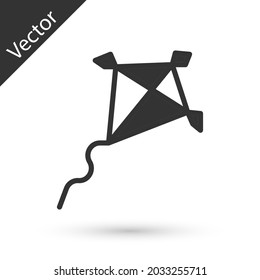 Grey Kite icon isolated on white background.  Vector