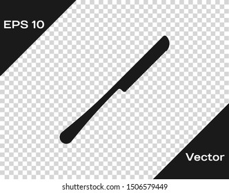 Grey Knife icon isolated on transparent background. Cutlery symbol.  Vector Illustration