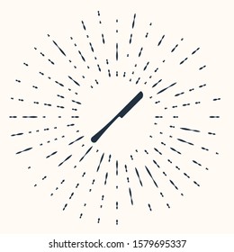 Grey Knife icon isolated on beige background. Cutlery symbol. Abstract circle random dots. Vector Illustration
