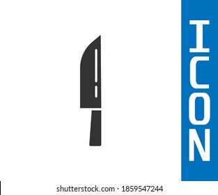 Grey Knife icon isolated on white background. Cutlery symbol. Happy Halloween party.  Vector