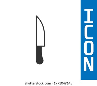 Grey Knife icon isolated on white background. Cutlery symbol.  Vector