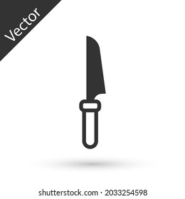 Icono de Cuchillo gris aislado en fondo blanco. Símbolo de cubiertos.  Vector