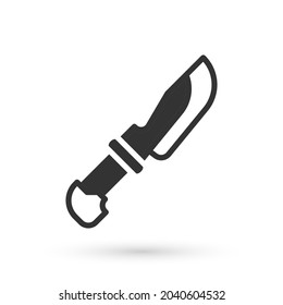 Grey Knife icon isolated on white background. Cutlery symbol.  Vector