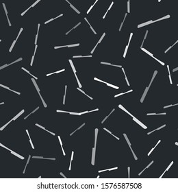 Grey Knife icon isolated seamless pattern on black background. Cutlery symbol.  Vector Illustration