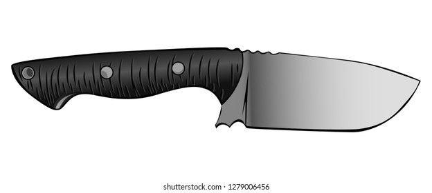 Grey knife vector illustration with transparent background