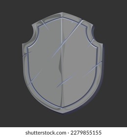 Grey knight shield. Defense of the Middle Ages. Vector