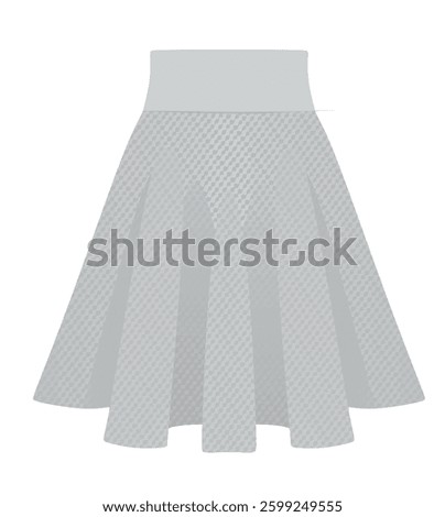 Grey knit skirt. vector illustration
