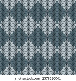 Grey knitted pattern. knitted vector pattern. Seamless gradient pattern for clothing, wrapping paper, backdrop, background, gift card.