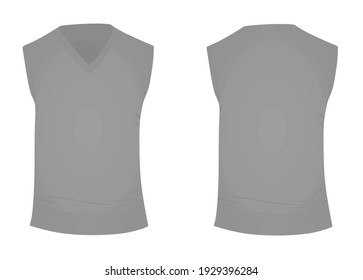Grey knitted pullover. vector illustration