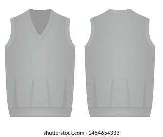 Grey knitted pullover. vector illustration