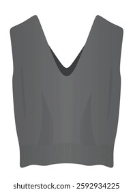 Grey  knitted pullover. vector illustration