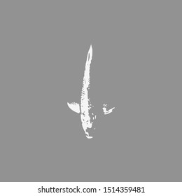 Grey koi fish vector in the form of shadows is very suitable for t-shirts, logos, glass, interior, illustration and other needs of koi-themed. Simple and elegant Koi Art