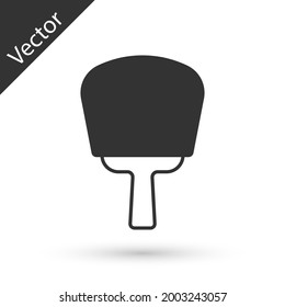 Grey Korean hand fan icon isolated on white background.  Vector