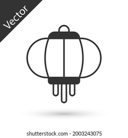 Grey Korean paper lantern icon isolated on white background.  Vector
