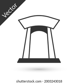Grey Korean traditional gate icon isolated on white background.  Vector