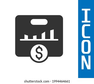 Grey KPI - Key performance indicator icon isolated on white background.  Vector