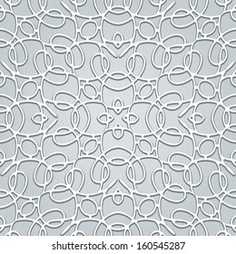 Grey lace background, vector seamless pattern
