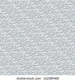 Grey lace background, vector seamless pattern