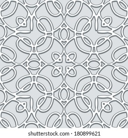 Grey lace background, vector seamless pattern
