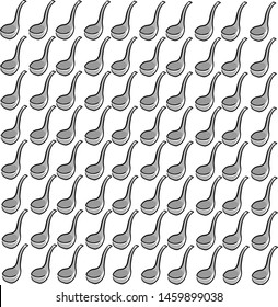 Grey ladle wallpaper, illustration, vector on white background.