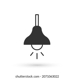 Grey Lamp hanging icon isolated on white background. Ceiling lamp light bulb.  Vector