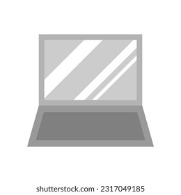 Grey laptop computer notebook icon flat vector design